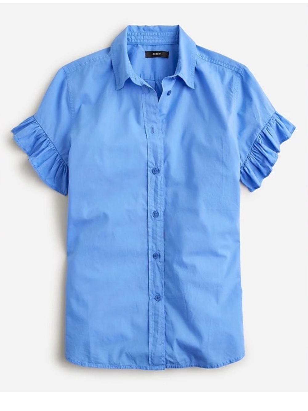 J. Crew Ruffled Blue Button Down Shirt